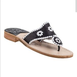 Jack Rogers Black and White Sandals Size 7.5